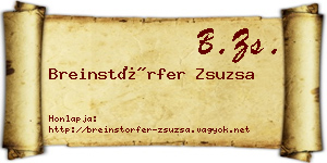 Breinstörfer Zsuzsa névjegykártya